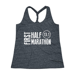 First Half Marathon 13.1 Workout Twist Back Tank Top