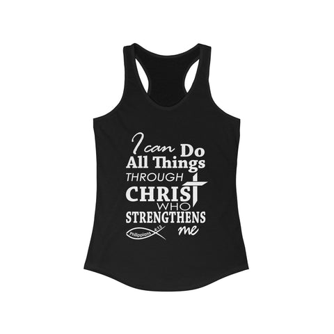 I Can Do All Things Through Christ Bible Verse Workout Twist Back Tank Top